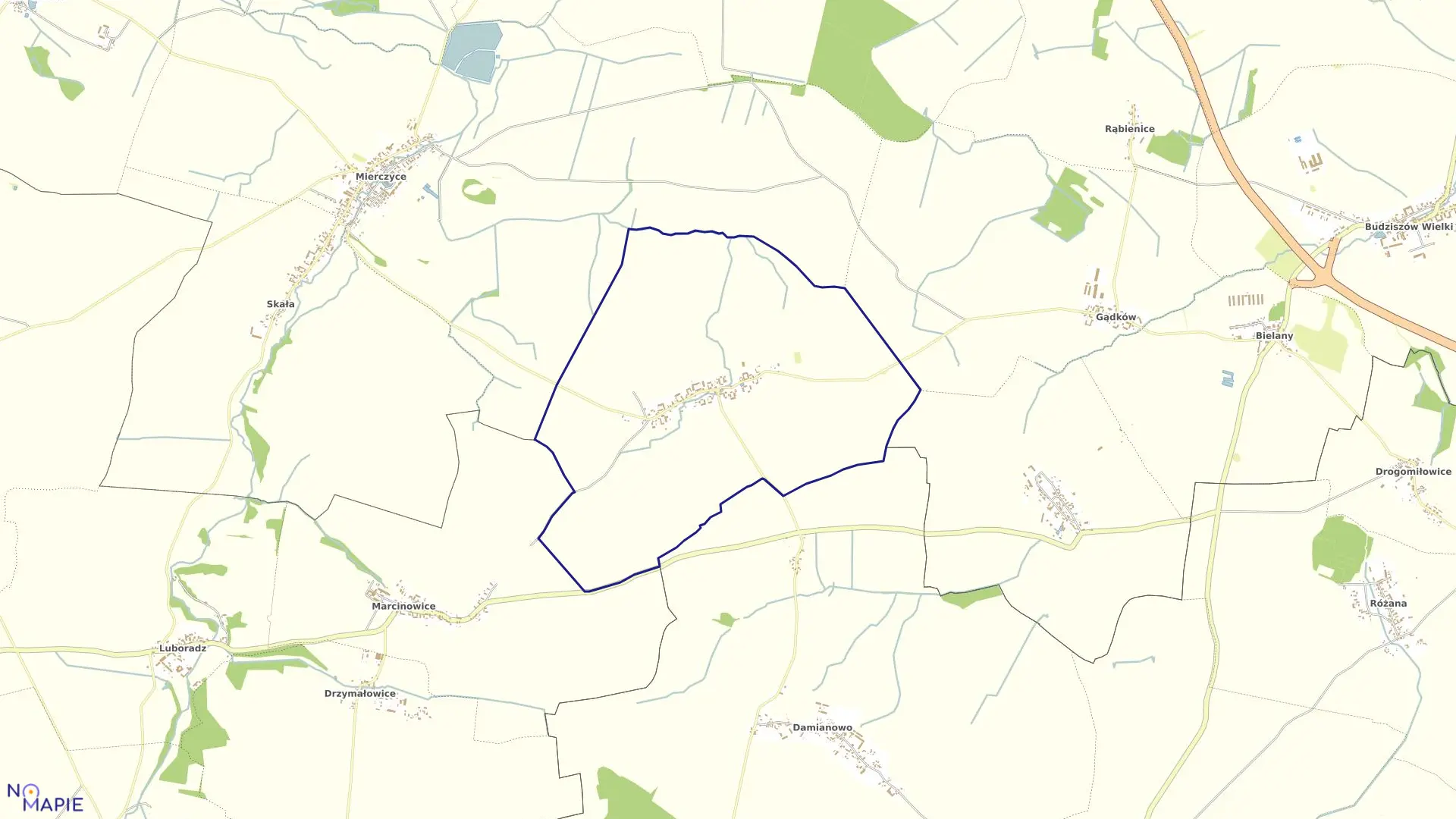 Mapa obrębu GRANOWICE w gminie Wądroże Wielkie